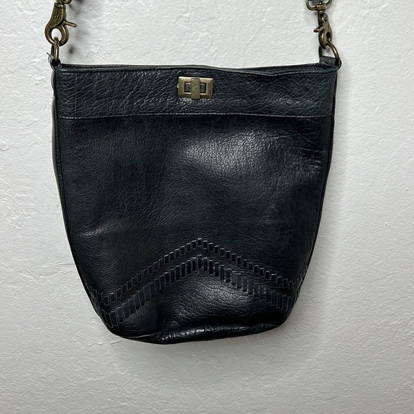 Anthro Day & Mood Black Leather Bucket Bag - Picture 1 of 11